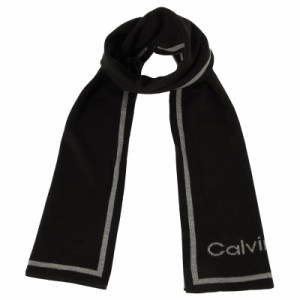 カルバンクライン メンズ マフラー/Calvin Klein ロゴ マフラー BLACK 送料無料/込 卒業祝入学祝プレゼント