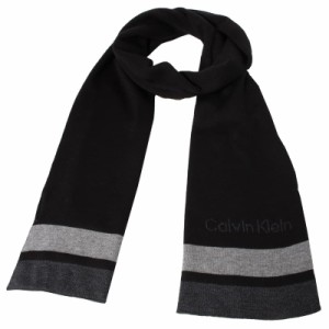 カルバンクライン メンズ マフラー/Calvin Klein ロゴ マフラー BLACK 送料無料/込 卒業祝入学祝プレゼント