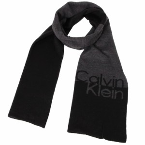 カルバンクライン メンズ マフラー/Calvin Klein ロゴ マフラー BLACK 送料無料/込 卒業祝入学祝プレゼント