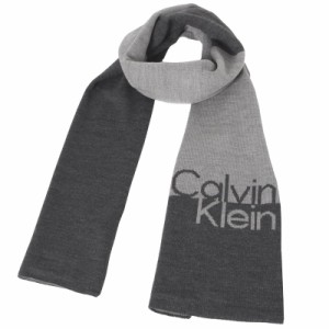 カルバンクライン メンズ マフラー/Calvin Klein ロゴ マフラー Gray 送料無料/込 父の日ギフト