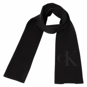 カルバンクライン メンズ マフラー/Calvin Klein ロゴ マフラー BLACK 送料無料/込 父の日ギフト