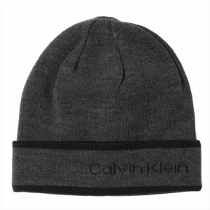 カルバンクライン メンズ ニットキャップ ニット帽 ビーニー/Calvin Klein ロゴ シンプル アクリル ニットキャップ ニット帽 ビーニー グ