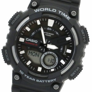 カシオ メンズ&レディース 腕時計/CASIO アナデジ クロノグラフ アナログデジタル 腕時計 ブラック 送料無料/込 父の日ギフト