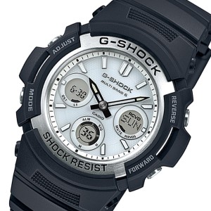 カシオ メンズ&レディース 腕時計/CASIO G-SHOCK Gショック 電波 ソーラー アナログ 腕時計 シルバー/ブラック 送料無料/込 誕生日プレゼ