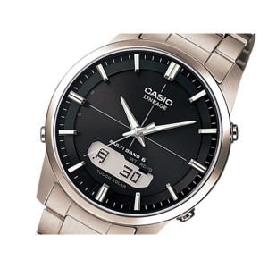 カシオ メンズ 腕時計/CASIO リニエージ 電波 ソーラー 腕時計 ブラック/シルバー/アンバー 送料無料/込 父の日ギフト