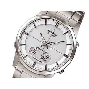 カシオ メンズ 腕時計/CASIO 電波 ソーラー アナデジ 腕時計 ホワイト 送料無料/込 母の日ギフト 父の日ギフト