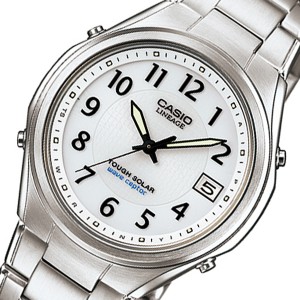 カシオ メンズ 腕時計/CASIO リニエージ 電波 ソーラー 腕時計 ホワイト/シルバー 送料無料/込 誕生日プレゼント