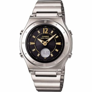 カシオ レディース 腕時計/CASIO 電波ソーラー アナデジ デイト 腕時計 ブラック 送料無料/込 誕生日プレゼント