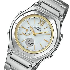カシオ レディース 腕時計/CASIO ウェーブセプター WAVE CEPTOR 電波 ソーラー 腕時計 ゴールド×グレー/シルバー 送料無料/込 父の日ギ