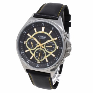 カシオ メンズ 腕時計/CASIO STANDARD スタンダード アナログ レザーベルト カレンダー 腕時計 グレー/ブラック 送料無料/込 父の日ギフ