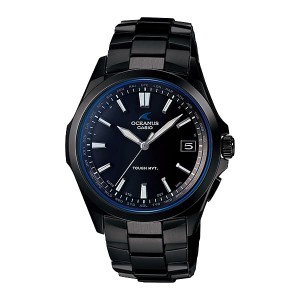 カシオ メンズ 腕時計/CASIO OCEANUS オシアナス アナログ デイト 3連ステンレスベルト 腕時計 ブラック 送料無料/込 父の日ギフト