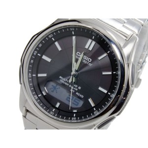 カシオ メンズ 腕時計/CASIO ウェーブセプター WAVE CEPTOR ソーラー 腕時計 ブラック/シルバー 送料無料/込 誕生日プレゼント