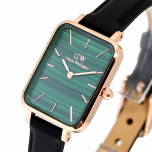 [即日発送]ダニエルウェリントン レディース 腕時計/Daniel Wellington QUADRO PRESSED アナログ スクエア レザーベルト 腕時計 グリーン