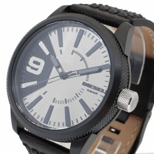 [即日発送]ディーゼル メンズ 腕時計/DIESEL クオーツ レザーベルト アナログ 腕時計 ブラック シルバー ブラック 送料無料/込 母の日ギ