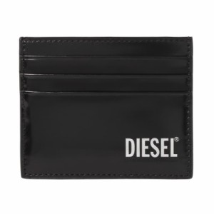 ディーゼル メンズ パスケース カードケース 定期入れ/DIESEL レザー ロゴ パスケース カードケース 定期入れ BLACK 送料無料/込 父の日