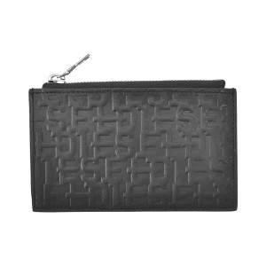 ディーゼル メンズ&レディース パスケース カードケース 定期入れ/DIESEL CARD HOLDER COIN M WALLET レザー ロゴモノグラム 無地 パスケ