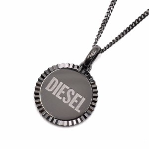 [即日発送]ディーゼル メンズ&レディース ペンダント ネックレス/DIESEL メダルロゴモチーフ チェーン ペンダント ネックレス ガンメタル