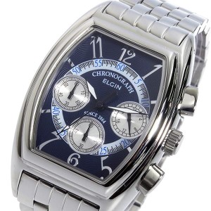 エルジン メンズ 腕時計/ELGIN クロノグラフ 腕時計 ダークブルー 送料無料/込 父の日ギフト