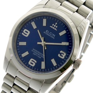 エルジン メンズ 腕時計/ELGIN クオーツ ステンレスベルト アナログ 腕時計 ブルー/シルバー 送料無料/込 誕生日プレゼント