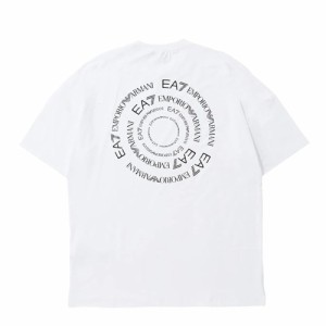 [即日発送]イーエーセブンエンポリオアルマーニ メンズ Tシャツ カットソーMサイズ/EA7 EMPORIOARMANI 半袖 クルーネック ロゴ ホワイト
