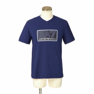 イーエーセブンエンポリオアルマーニ メンズ Tシャツ カットソーLサイズ/EA7 EMPORIOARMANI 半袖 Vネック ロゴプリント Tシャツ カットソ