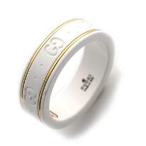 グッチ メンズ リング 指輪14号/GUCCI ロゴ リング 指輪 ホワイト/ホワイト 送料無料/込 母の日ギフト