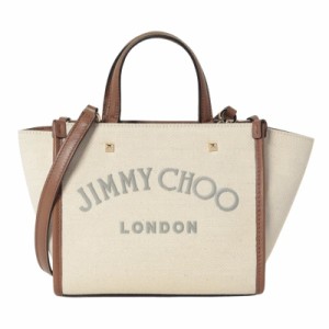 ジミーチュウ レディース トートバッグ ショルダーバッグ ハンドバッグ/JIMMY CHOO ロゴ キャンバス レザー トートバッグ ショルダーバッ