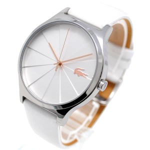 ラコステ レディース 腕時計/LACOSTE レザー アナログ 腕時計 シルバー/ホワイト 送料無料/込 父の日ギフト