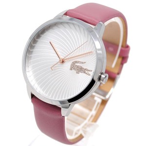 ラコステ レディース 腕時計/LACOSTE レザー アナログ 腕時計 シルバー/ピンク 送料無料/込 父の日ギフト
