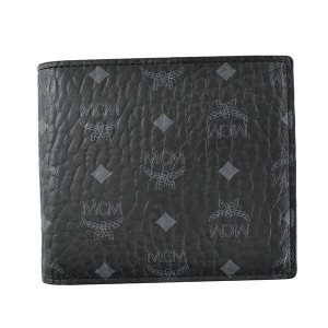 エムシーエム メンズ 二つ折り財布/MCM VISETOS ORIGINAL FLAP WALLET /TWO-FOLD SMALL モノグラム柄 二つ折り財布 BK 送料無料/込 父の