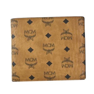 エムシーエム メンズ 二つ折り財布/MCM VISETOS ORIGINAL FLAP WALLET /TWO-FOLD SMALL モノグラム柄 二つ折り財布 CAMEL 送料無料/込 父