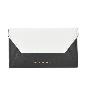 マルニ レディース 名刺入れ 名刺ケース カードケース/MARNI BUSINESS CARD CASE レザー ロゴ 名刺入れ 名刺ケース カードケース ブラッ