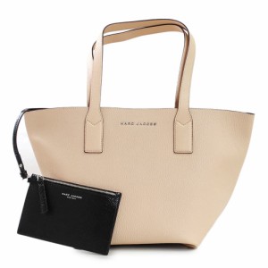 マークジェイコブス レディース トートバッグポーチセット ハンドバッグ ショルダーバッグ/MARC JACOBS レザー ロゴ シンプル トートバッ