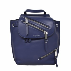 マークジェイコブス レディース バックパック リュックサック/MARC JACOBS レザー ロゴ バックパック リュックサック MIDNIGHT BLUE 送料