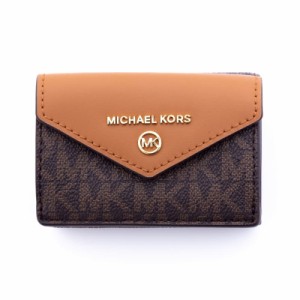 マイケルコース レディース 三つ折り財布 ミニ財布/MICHAEL KORS モノグラム柄 ロゴ シンプル 三つ折り財布 ミニ財布 Brn/acorn 送料無料