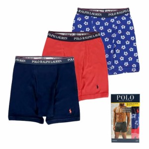 [即日発送]ポロラルフローレン メンズ ボクサーパンツ3枚セット 3色パック 3枚組Sサイズ/Polo Ralph Lauren ロゴ 無地 花柄 ボクサーパン