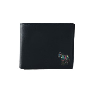 ポールスミス メンズ 二つ折り財布 ミニ財布/Paul Smith MEN WALLET B/COIN レザー ゼブラモチーフ シマウマ 二つ折り財布 ミニ財布 ブラ