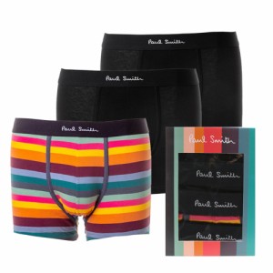 [即日発送]ポールスミス メンズ ボクサーパンツ3枚セット アンダーウェア 下着Lサイズ/Paul Smith ロゴ 無地 シンプル ブラック