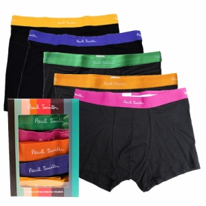 [即日発送]ポールスミス メンズ ボクサーパンツ5枚セット アンダーウェア5色セット 下着Sサイズ/Paul Smith ロゴ 無地 シンプル ボクサー