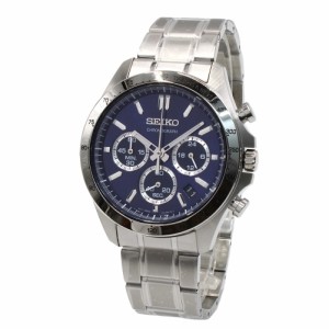 セイコー メンズ 腕時計/SEIKO クロノグラフ 3連ブレス ステンレス 腕時計 ブルー/シルバー 送料無料/込 母の日ギフト