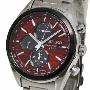 セイコー メンズ 腕時計/SEIKO クオーツ クロノグラフ ステンレスベルト 腕時計 レッド/シルバー 送料無料/込 母の日ギフト 父の日ギフト