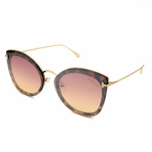 トムフォード レディース サングラス/TOM FORD Chariotte バタフライ型 UVカット べっ甲柄 サングラス レッドブラウングラデーション/ハ