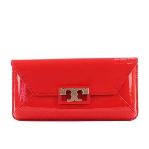 トリーバーチ レディース クラッチバッグ/TORY BURCH GIGI CLUTCH レザー クラッチバッグ CHERRY 送料無料/込 父の日ギフト