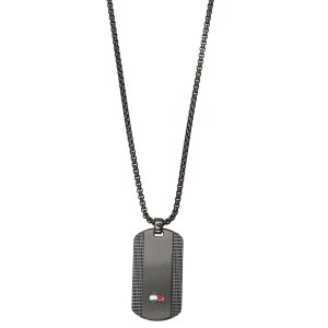 [即日発送]トミーヒルフィガー メンズ ペンダント ネックレス/TOMMY HILFIGER Nelson H-Link ドッグタグモチーフ ロゴ ステンレス ペンダ