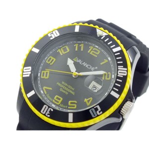 アバランチ メンズ 腕時計/AVALANCHE 腕時計 ブラック イエロー 送料無料/込 誕生日プレゼント
