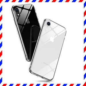 全透明 iPhone XR ケース iphone10rケース Aunote 背面ガラス ストラップホール付き ハードケー・・・