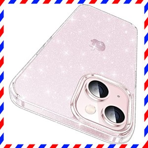 CASEKOO iPhone 14/13 用 ケース ラメ入り クリア キラキラ 指紋防止 耐衝撃 米軍MIL規格 黄変・・・