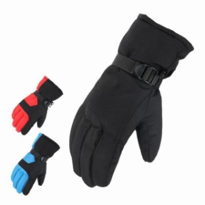 手袋 メンズ スポーツ 冬 スキー手袋 防寒 撥水 ベルト 調節 黒 グローブ 五本指 裏起毛 保温 暖かい