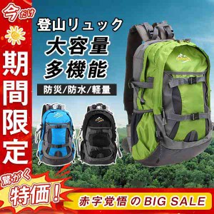 登山リュック リュック パック ザック キャンプ バックパック 大容量 旅行 アウトドア 男女兼用 防災 遠足 軽量 ハイキング