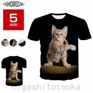 Tシャツ カットソー トレーナー メンズ トップス 半袖 クルーネック 猫柄 ねこ カジュアル おしゃれ 薄手 肌触り